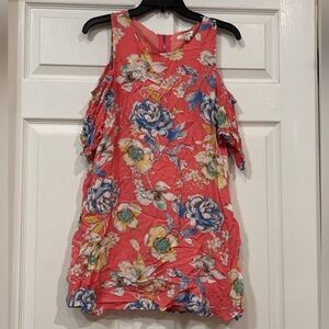 Umgee Pink Floral Shoulder Show dress